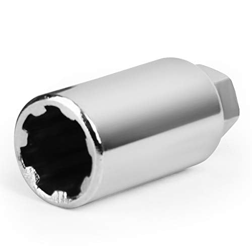 DNA MOTORING LN-ZTL-9025-15-GM 20Pcs M12 x 1.5 Open End Style Wheel Lug Nuts w/Deep Drive Extension Adapter, 24mm OD/50mm H, Gun Metal