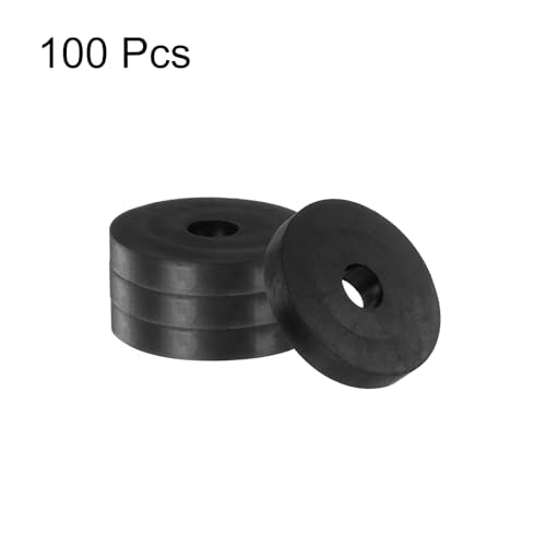 uxcell 100pcs Black Rubber Spacers, 1-1/2" OD, 3/8" ID, 1/4" Height, Anti Vibration, Sound Insulation, Versatile Usage, Superior Performance 1-1/2" OD x 3/8" ID x 1/4" Height