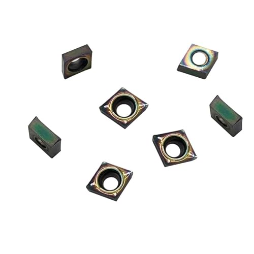 CCGT060204-AK CCGT21.51 R0.4 Aluminium Inserts, DLC Colour Coated, Carbide Rotary Inserts for Drilling and External Circular Cutting for Aluminium, Copper and Plastic, Pack of 10 CCGT060204 Coloured Coating