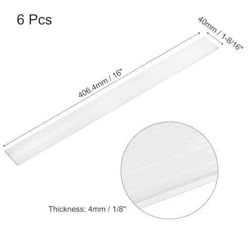 MECCANIXITY 6 Pcs Square Aluminum Flat Bar, 1/8" (4mm) Thick x 1-9/16" (40mm) Width x 16" (406.4mm) Long 6061 Aluminum Flat Plate Solid New Mill Stock Silver for Industrial Building 1/8"x 1-9/16"x 16"