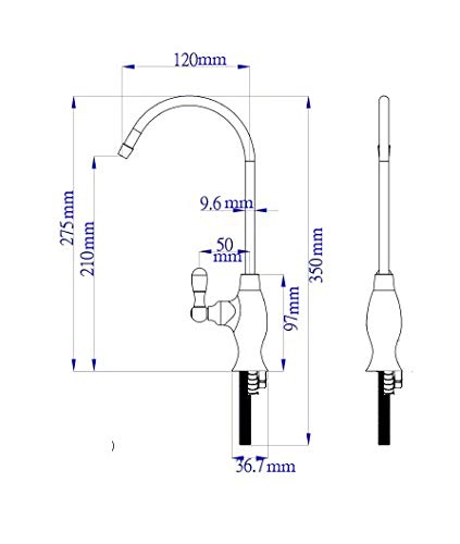 Air Gap 3 Line Lead-Free RO Faucet Drinking Water Filtration Reverse Osmosis Faucet (Brushed Nickel) NSF Certified Brushed Nickel