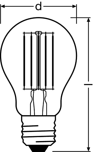 Osram LED Base Classic A100, Clear Filament LED Glass Bulbs for E27 Socket, Pear Shape, Warm White (2700K), 1521 Lumens, Replacement for Conventional 100W Incandescent Bulbs, Box of 3 2700k Warm White 3-pack