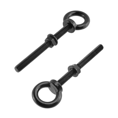 Antrader M12 Eye Bolt,M12 x 130mm Long Mechanical Eye Bolts,Black M12 x 130mm(1/2" x 5-1/8")