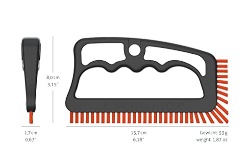Fuginator® Recycling Grout Brush Grey/Orange - Cleaning Brush for Joint Cleaning in Bathroom, Toilet, Kitchen etc. - Cleaning Wall and Floor Tiles - Handy Brush for Grouts and Tiles Grey / Orange