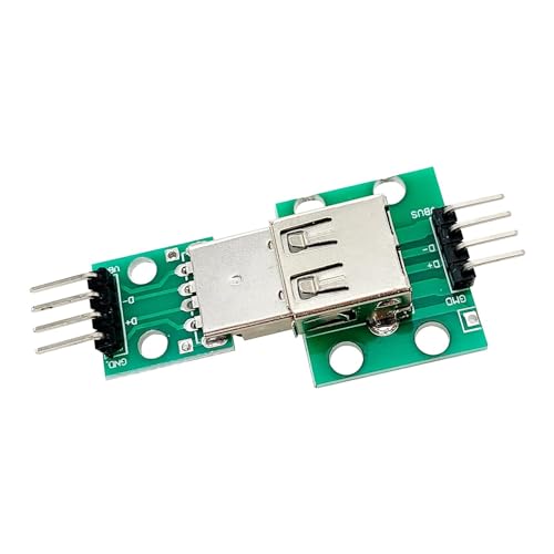 Penglin 5pcs USB 2.0 Male and 5pcs Female to DIP Adapter | 2.54 mm pitch, USB 2.0 type A male and female to DIP converter breakout board with 4 pins