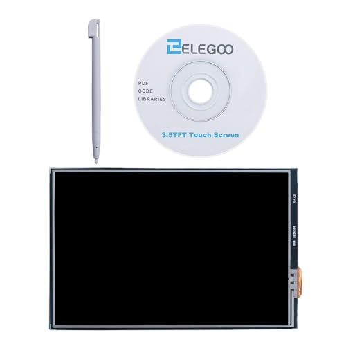ELEGOO 3.5 Inch TFT Touch Display 480 x 320 SPI Compatible with Raspberry Pi | Pen for input, CD contains tutorial in German, compatible with Raspberry Pi 3/2/B+/A+