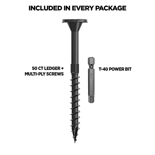 CAMO 3-1/2" x 5/16" Ledger + Multi-Ply Flat Head Structural Screw - 50 ct