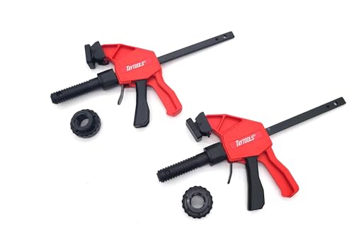 Taytools 12-Piece MFT Table Clamp Kit - 4" Vertical Clamps for Tables or Workbenches With 20mm Dog Holes - Includes Vertical and Horizontal Clamps, Bench Dogs, and Locking Knobs