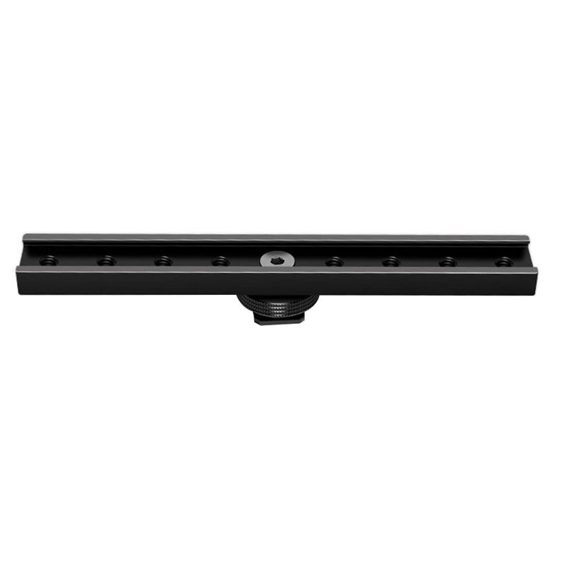 BGNing Dual Cold Shoe Extension Bar, Cold Shoe Splitter, 18cm Extension Rail Bracket Bar 1/4" Screw Cold Shoe Mount for Flash Speedlite Video Light Microphone