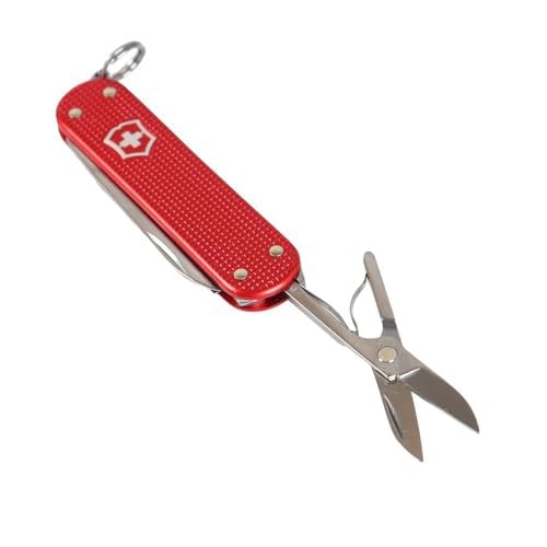 Victorinox Classic SD Alox Swiss Army Knife, Compact, 5 Functions, Swiss Made Pocket Knife with Small Blade, Screwdriver and Key Ring - Sweet Berry (Red)
