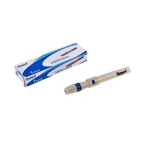 Romed BL-PEN lancing machine for blood lancets Tri bevel white