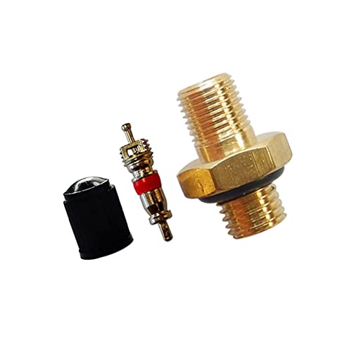 Screw Valve, M8x1 Brass Tyre Air Compressor Valve Air Tank Filling Valve Hexagonal Nozzle Tyre Valve Adapter with Sealing Ring Screw-In Valve for Liquid Pressure Tank Heat Pump Compressed Air