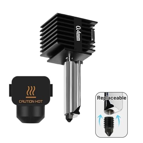 Replacement for Bambu Lab A1 Series 3D Printers Bambu lab A1/A1 Mini Hotend with a 0.4mm Hardened Steel Nozzle and Silicone Cover (0.4mm nozzle) 0.4mm nozzle