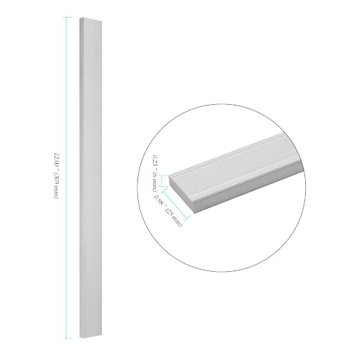 Aluminum Flat Bar, 6061 Aluminum, 12 x 1 x 1/4 Inch, 12 Pcs, for Industry DIY Crafting