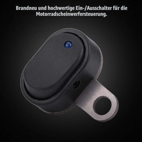 Motorcycle LED Headlight Switch, 12 V Motorcycle Scooter Switch On/Off Headlight Handlebar Waterproof Switch Button Pressure Switch (D Type)