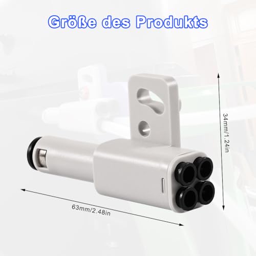 4-in-1 PTFE Adapter for Bambu Lab Expansion Port for 4 Feed Modules & AMS - Multimaterial Support (TPU 95A/PET-CF) - Compatible with X1/P1 Series 3D Printers (X1C, X1E, P1S, P1P)