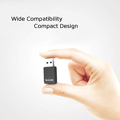 Tenda U9 11AC USB WiFi Adapter-Dual Band 2.4/5G AC650 Wireless Network Card, WiFi Dongle, Mini Size, Supports Windows (XP/7/8/1/10)
