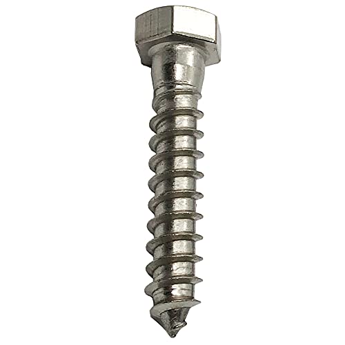 3/8" X 3" - 304 Grade Stainless Steel lag screws, Hex head fasteners, stainless steel screw. Use as Construction, wood, metal, lag screw or mounting screws fasteners lag bolts. Heavy duty screws. (50)