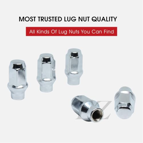 20 ET Conical Bulge Long Lug Nuts 1/2"-20 with Center Washers 0.33" Shank 0.62" Dia 1.75" Length 1/2" Chrome 20