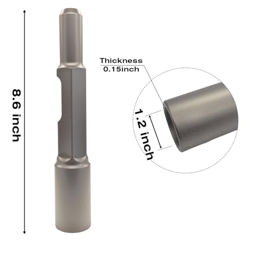 SDS-Hex Ground Rod Driver, Use with Demolition Jack Hammer, Hammer Drill Rod Driver Hex Shank, 1-3/16" Hex Shank (SDS HEX 1.2'') SDS HEX 1.2''(30MM)