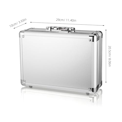 Healeved Aluminum Briefcase 11.41 X 8.07 X 3.93 in Metal Case with Handle and Password Lock Hard Storage Case for Tool Storage Instruments and Outdoor Travel
