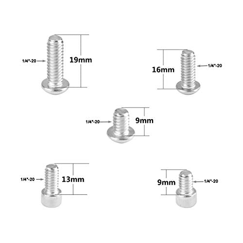 CAMVATE 1/4"-20 Stainless Steel Screw Pack + Microphone Table Mount with 5/8"-27 Thread + C-Clamp