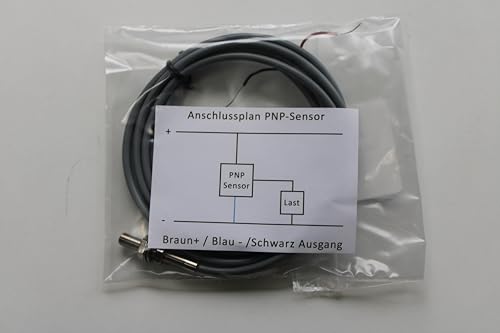 Inductive Sensor M5 Nickel-Plated Brass, PNP NC, Compact Design Diameter 5 mm, IP65, Inductive Proximity Switch Inductive sensor M5 - nickel-plated - 1.5 mm PNP NC