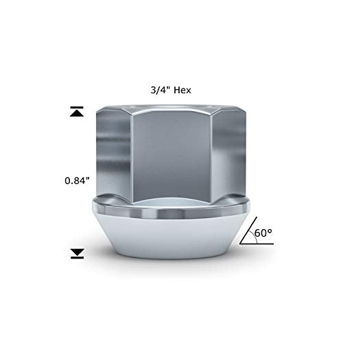 White Knight 791309-1SAM Chrome M14x1.50 Open End Bulge Acorn Lug Nut Kit with Wheel Locks (Random Key Pattern), 20 Pack M14x1.50 (Small Seat with Locks - 20 Pack)