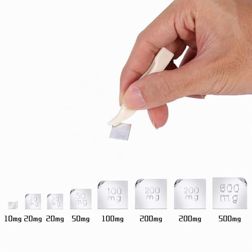 Calibration Weight, 1 g, 2 g, 5 g, 10 g, 20 g, 50 g, 100 g, Stainless Steel Precision Calibration Weight, Calibration Weight Set with Calibration Weight, Tweezers for Digital Scales, Laboratory, Hobby
