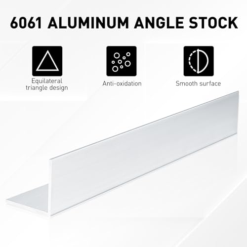 2PCS Aluminum Angle 6061,Aluminum Angle Stock 2" X 2",13" Length, 3/16" Thick Aluminum Structural Angle 6061 2" x 2" x 3/16" x 13"