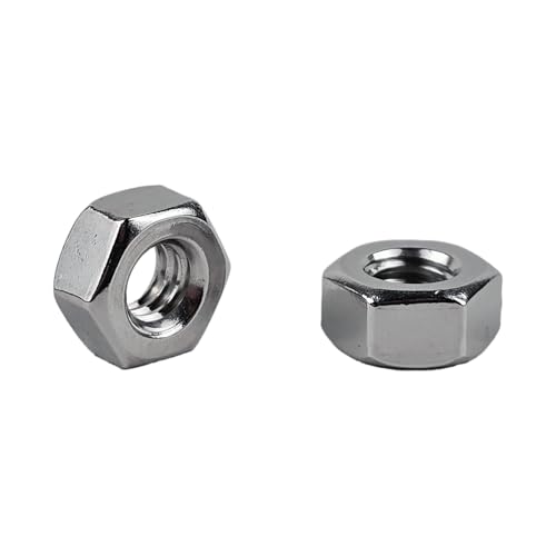 1/4" x 5/8" Flat Washers and 1/4"-20 Hex Finish Nuts Bundle 304 Stainless Steel 18-8 SS Pack of 50 Each