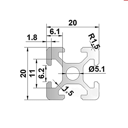 AluProfil 2020 Aluminium Profile 250 mm T Type Black Aluminium Profiles 20 x 20 European Standard Anodised Linear Rail Extrusion Pack of 4 for DIY 3D Printer and CNC L: 250mm 4-2020T Black
