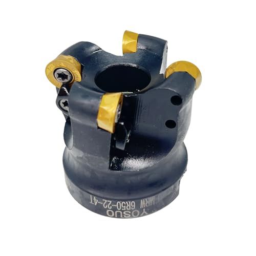 EMRW 6R 63-22 Face Milling Cutter Holder +10pcs RPMT1204-M-C DP5320 Carbide Alloy Inserts+R8-FMB22-7/16 Shank Face Shell Mill Arbor with Essential Wrenches, for Precision CNC Machining