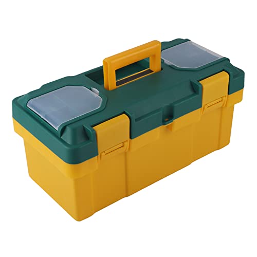 Electrician Hardware Tool Box, Hardware Tool Storage Box Car Portable Storage with Removable Tray Grip Handle Small Parts Case PP, Toolboxes (17in) 17in