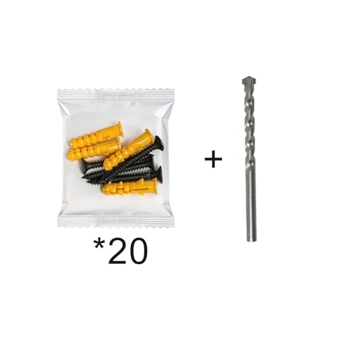 Masonry Anchors and Screws Kit 80 Sets Plastic Wall Plugs & Screws with 1 Masonry Drill Bit Heavy Duty Fasteners for Brick Concrete Block and Stone Walls (Yellow, M4-30) yellow