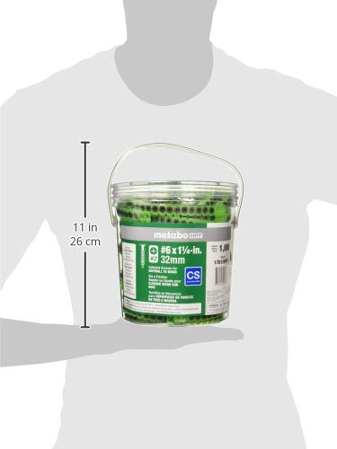 Metabo HPT #6 x 1-1/4-in Bugle Coarse Thread Drywall Screws | 1000 Count | 17812BHPT