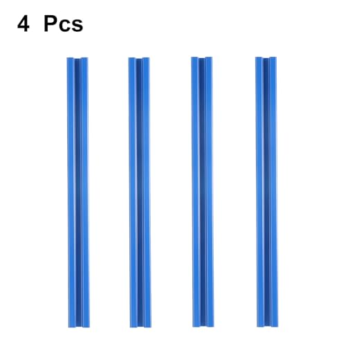 sourcing map 4 Pcs t Slot 2020 Aluminum Extrusion Profile 250mm 10 inch, European Standard Anodized Blue Linear Rail Extrusion Frame for 3D Printer, CNC Machine