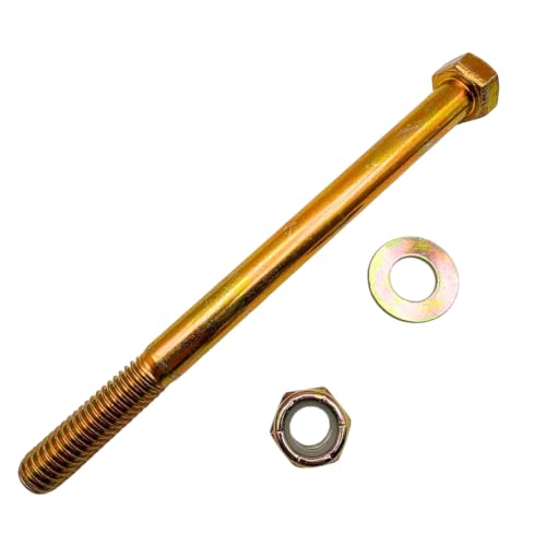 1/2"-13 x 6-1/2" Grade 8 Hex Bolts (4-Pack) with Washers and Nuts SAE J429 High-Strength Coarse Thread Fasteners for OEM, MRO & Industrial Applications | 6.5" Yellow Zinc Plated Bolts, Washers, Nuts 4