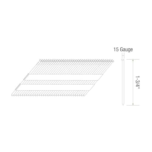 Grip-Rite 15-Gauge DA Style Angled Finish Nails - Electro-Galvanized Steel Nails for Interior Finishing Applications - 1-3/4" - 1000 Count - GRDA19GLM