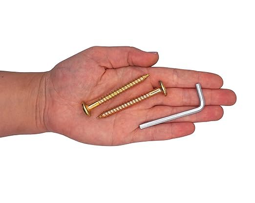 (Pack of 60) Yellow Zinc Plated Hex Socket Head Furniture Connector Bolts 1/4" × 2-3/8" (6.5 × 60 mm), Flat Head Furniture Bolts for Wood, with Hex Key Included 1/4" x 2-3/8" (6.5 x 60 mm)
