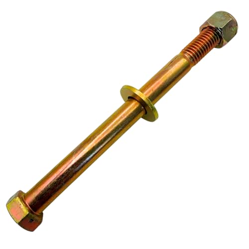 1/2"-13 x 6 Grade 8 Hex Bolts (4-Pack) with Flat Washers & Nylon Lock Nuts – SAE J429 Coarse Thread Heavy-Duty Bolts for Automotive, Machinery & Construction 6.0"