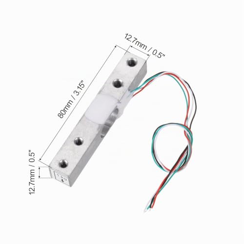 QUARKZMAN Digital Load Cell 1 kg + HX711 Module Weighing Sensor 24 Bit Precision A/D Dual Channel for DIY Portable Electronic Kitchen Scale Kit Pack of 4