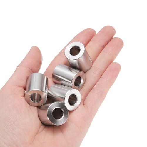 uxcell 25pcs Stainless Steel Spacer 3/8" Bore x 3/4" OD x 15/16" Length Screw Bushing Plain Finish Round Metal Spacer for M10 Screws Bolts and Rods 3/8" x 3/4" x 15/16"