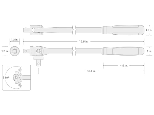 TEKTON 1/2 Inch Drive x 18 Inch Breaker Bar | SBH01218