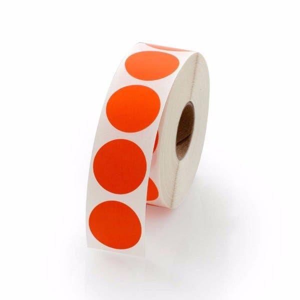 Orange 1" Circle Stickers