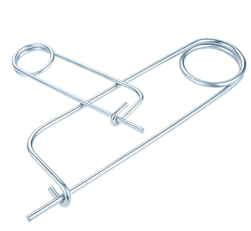 Steel Brooch Shape Cotter Safety Pins Spring Pin， Quick Lock Brooch Locking Fastener for Farm Lawn Garden Hitch (Size:3.2X80mm,8pcs) Size:3.2X80mm,8pcs