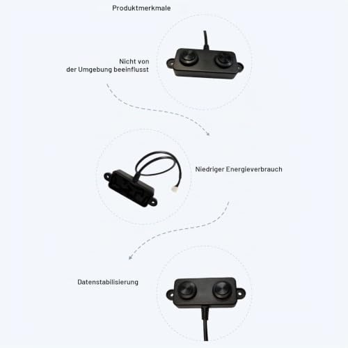 Ultrasonic Distance Sensor Module, Distance Module, Ultrasonic Distance Sensor, Measuring Range Approx. 3-450CM, PWM, IP67, Waterproof, DC 3.3V-5V, Object Proximity and Presence Detection