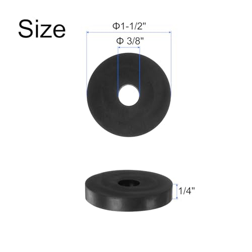uxcell 100pcs Black Rubber Spacers, 1-1/2" OD, 3/8" ID, 1/4" Height, Anti Vibration, Sound Insulation, Versatile Usage, Superior Performance 1-1/2" OD x 3/8" ID x 1/4" Height