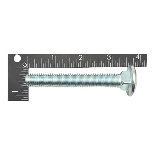 1/2"-13 x 3-1/2" Grade 8 Carriage Bolts (4-Pack) – Heavy-Duty Coarse Thread Bolts – Round Head Square Neck SAE J429 3.5" Clear Zinc Trivalent Finish 1/2" x 3-1/2" Bolts Only 4