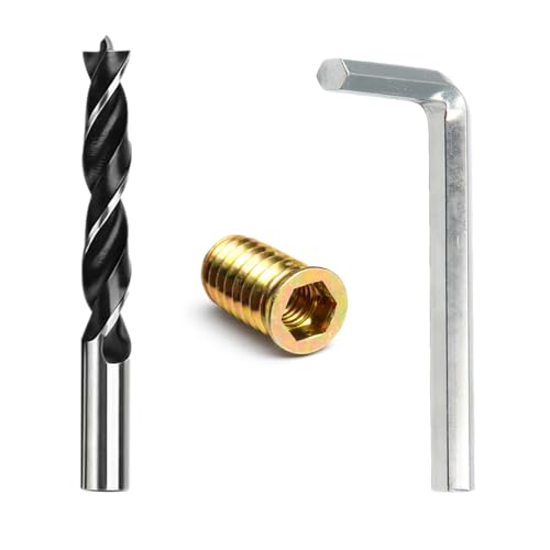 100-Piece 5/16''-18 Threaded Insert Kit with Wrench & Drill Bit – Includes 13mm, 15mm, 20mm & 25mm Inserts for Woodworking | Complete Set for DIY & Professional Use 5/16''-18 inserts